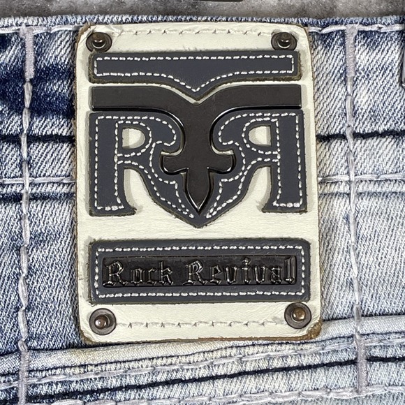 Rock Revival Lowry Straight Jeans Mens Size 34x28 (36x28) Light Skater Grunge - Picture 1 of 16